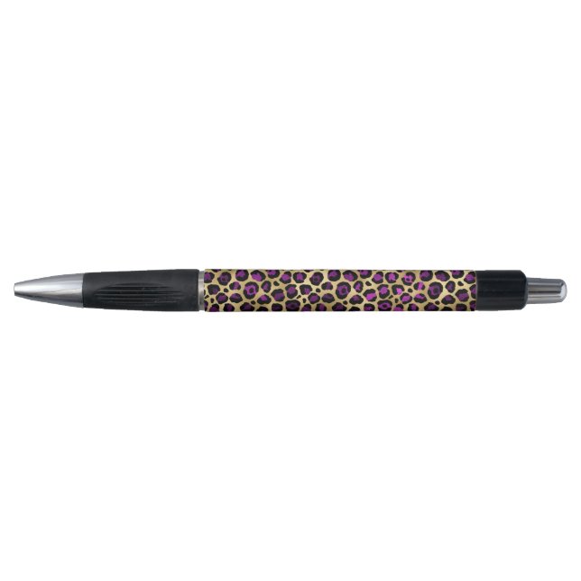 Stylo Série Purple and Gold Leopard Design 4 (Devant)