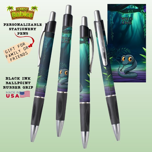 Stylo Serpent Espèces Menacées Faune Forestière Animal d (Personalizable Snake Endangered Woodland Wildlife Stationery. Serpent Forest Animal Character Pen 🐍)