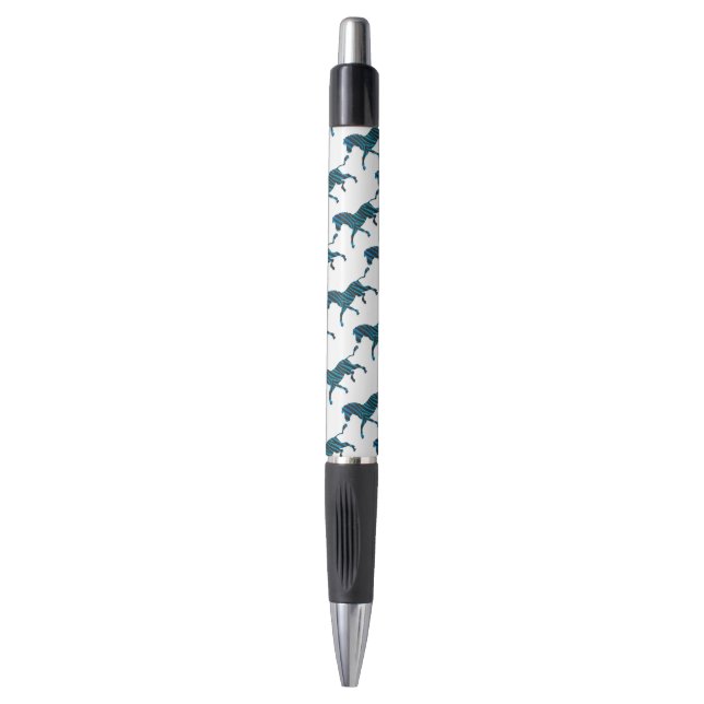 Stylo Silhouette noir et bleu Zebra (Devant (Vertical))
