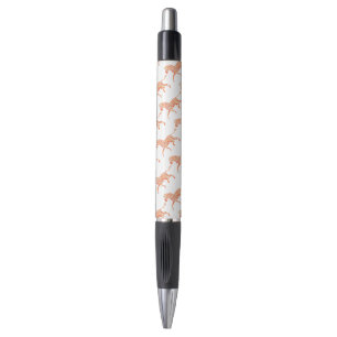 Stylo Silhouette Zèbre orange et blanc