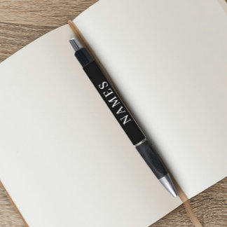Stylo Simple noir personnalisé Ajoutez votre nom Élégant