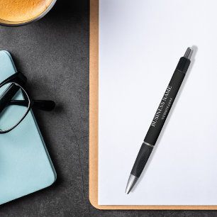 Stylo Site web de nom d'entreprise noir blanc