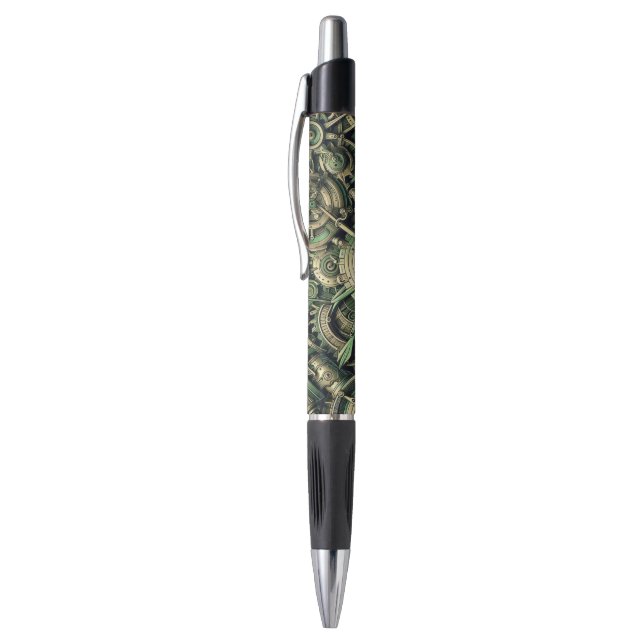 Stylo Steampunk Industrial Green Clocwork Gears (Haut (Vertical))