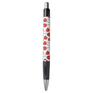 Stylo Sucettes rouges, sucettes en forme de cœur, motif 