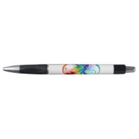 Symbole d'infini avec plume arc-en-ciel