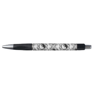 Stylo Symbole Yin & Yang Tatouage Noir et Blanc