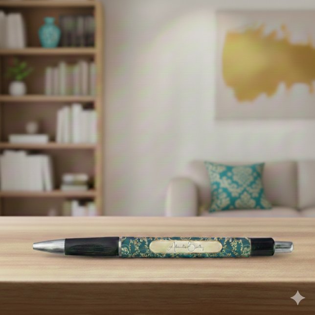 Stylo Teal Gold Prayer Journal Accessory with Name (Créateur téléchargé)