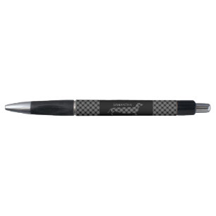 Stylo Teckel de plaid sur le noir