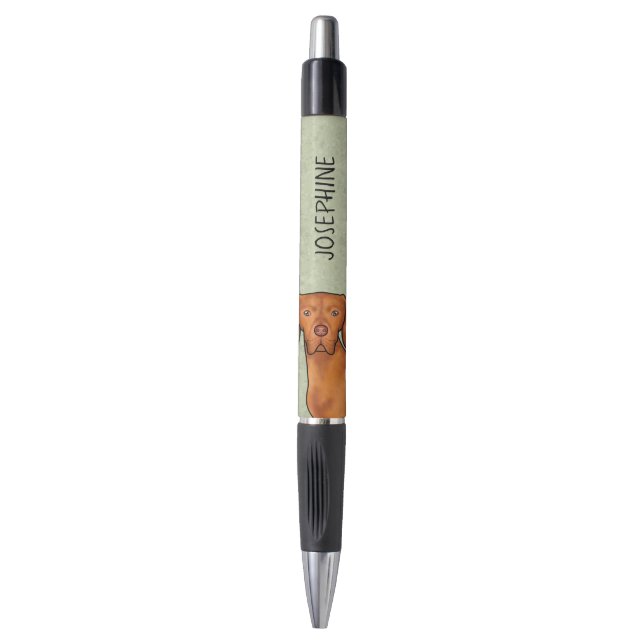 Stylo Tête de chien pointer hongrois Vizsla avec nom ver (Devant (Vertical))