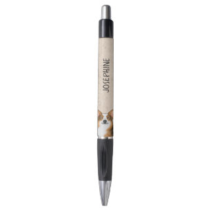 Stylo Tête de Tri Pembroke Welsh Corgi roux Nom