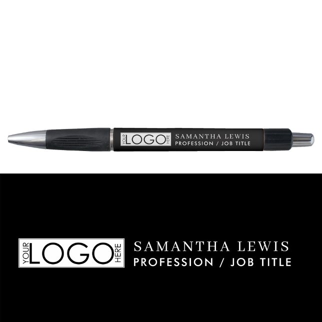Stylo Texte de logo d'entreprise promotionnel profession (Professional Promotional Business Logo Text Black Pen)