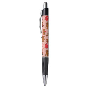 Stylo Texture avec le nounours, coeurs