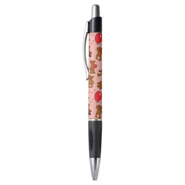 Stylo Texture avec le nounours, coeurs (Haut (Vertical))