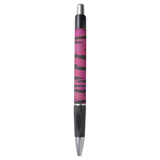 Stylo Tiger rose chaud et noir (Devant (Vertical))