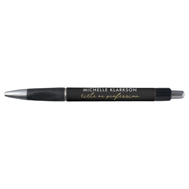 Stylo Titre de profession commerciale Black Gold Custom  (Devant)