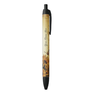 Stylo tournesol et papillons