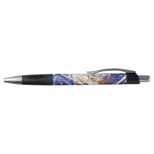 Stylo Traits de pinceau or et blanc violet (Haut)