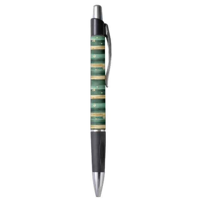 Stylo Trèfle Vert Or Rayures de la Saint-Patrick (Bas (Vertical))