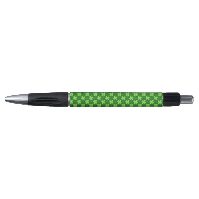 Stylo Trèfle vert pailleté (Devant)