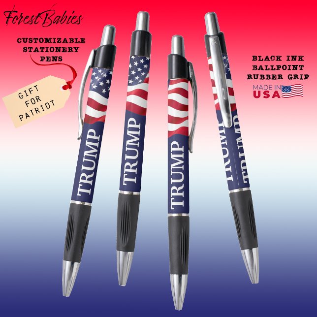 Stylo TRUMP Drapeau Patriotique Américain Rouge Blanc &  (Trump Patriotic USA red white & blue American Flag Stationery Pen 🇺🇸)