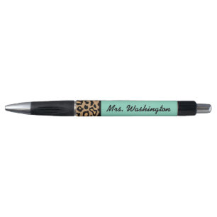 Stylo Turquoise Leopard enseignant bureau de l'école de