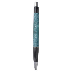 Stylo Turquoise Parties scintillant Glitz glam glam pers