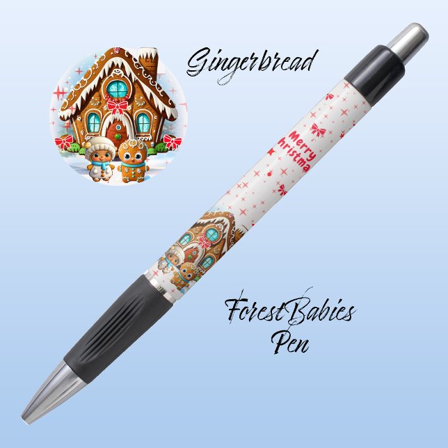 Stylo Unique Xmas Gingerbread House, Man, Girl, White (Créateur téléchargé)