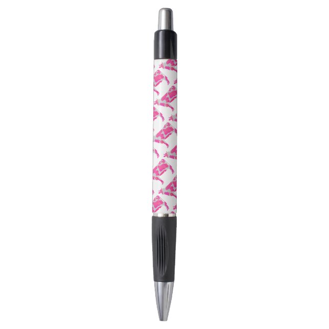 Stylo Vache rose et blanc Silhouette (Devant (Vertical))