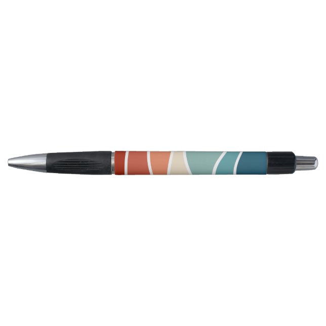 Stylo Vagues de style rétro coloré (Devant)