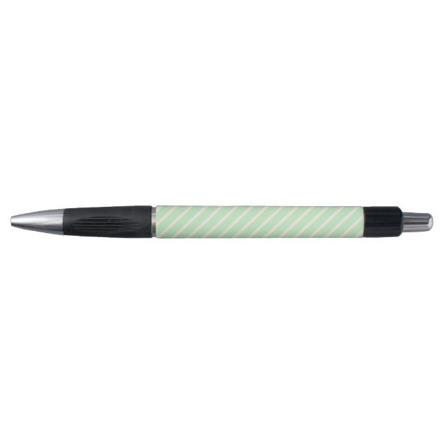 Stylo Vert et beige cinq rayures motif (Devant)