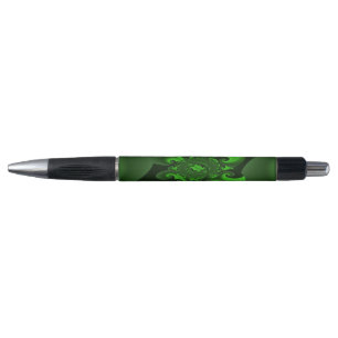 Stylo Vert foncé et vague spirale lime