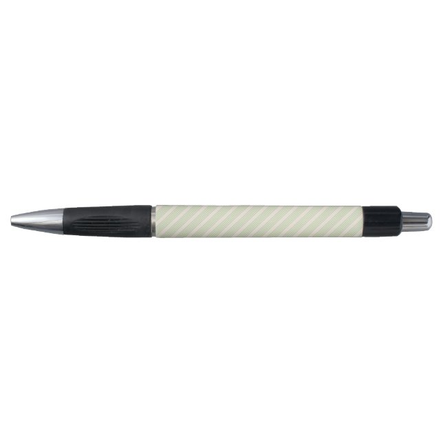 Stylo Vert pâle et beige cinq rayures motif (Devant)