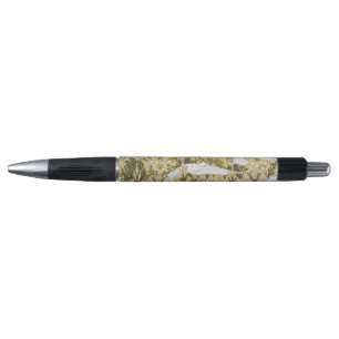 Stylo Vert sauge vintage motif floral Dove & Lily