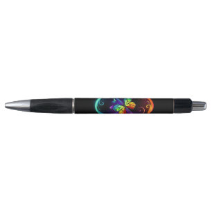 Stylo Vibrant infinity with rainbow butterfly on black