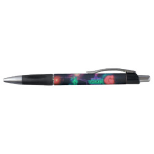Stylo Violet vert rouge néon éclaire la nuit de pluie