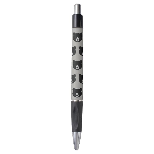 Stylo Visage d'ours noir (Devant (Vertical))