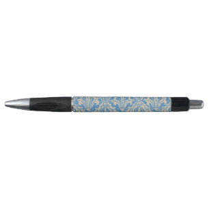 Stylo Walter Crane Art vintage graines et fleurs bleues