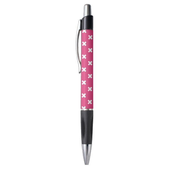 Stylo White cross stitches on fuchsia (Haut (Vertical))