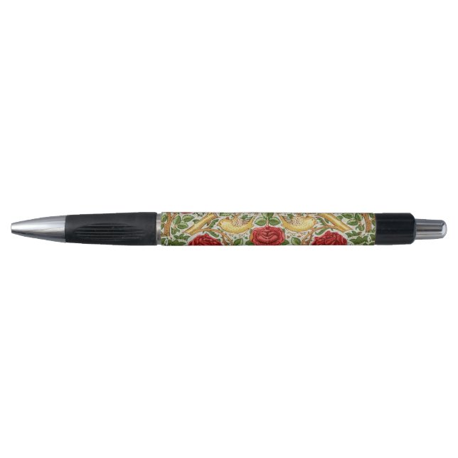 Stylo William Morris Rose & Birds Chintz Rouge (Devant)