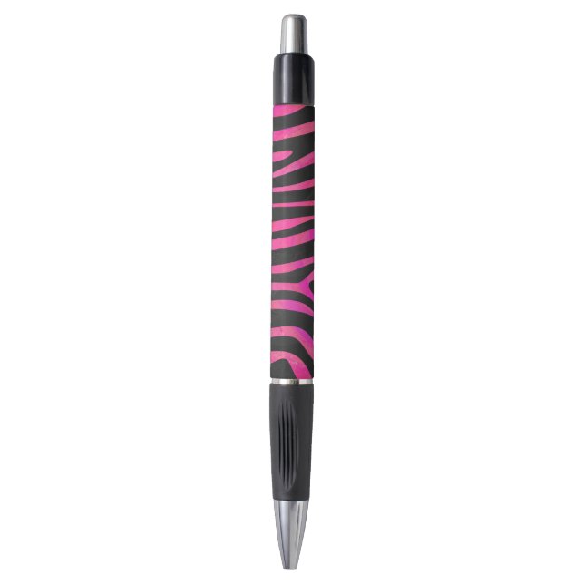 Stylo Zebra noir et rose chaud (Devant (Vertical))
