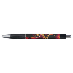 Stylo Zéro Gravité Abstrait rouge orange et noir
