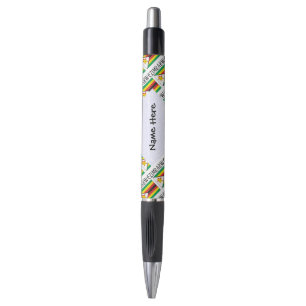 Stylo Zimbabwe Drapeau du Zimbabwe Carrelé Noir Personna