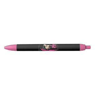 Stylos à bille en canot rose BRJ (encre noire)