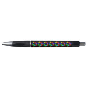 Stylos à coeur d'amour arc-en-ciel fleuri