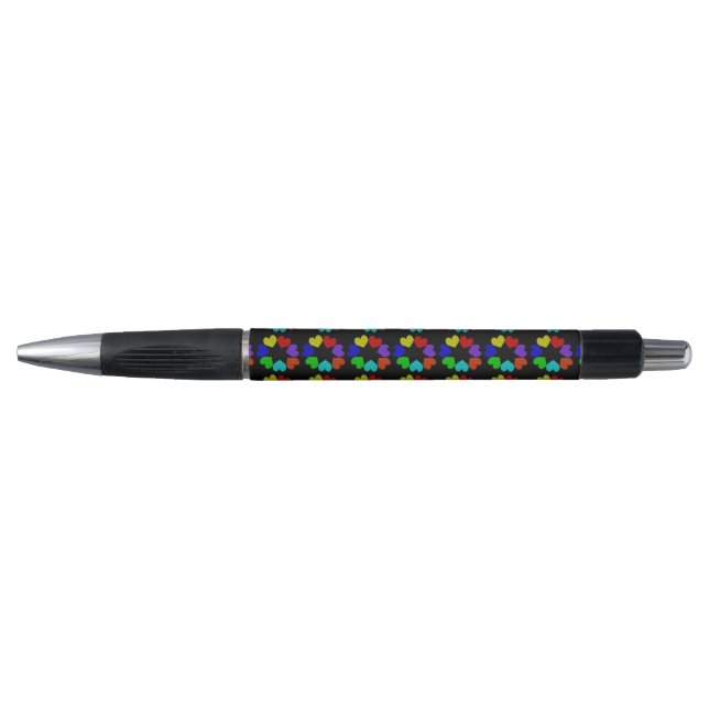 Stylos à coeur d'amour arc-en-ciel fleuri (Devant)
