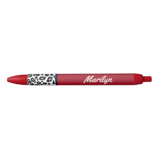 Stylos Cadeau à Impression Léopard Rouge Rétro