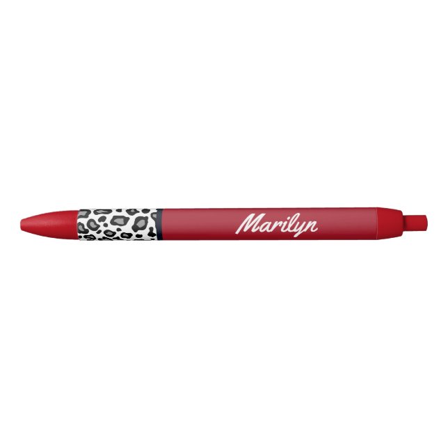 Stylos Cadeau à Impression Léopard Rouge Rétro (Devant)