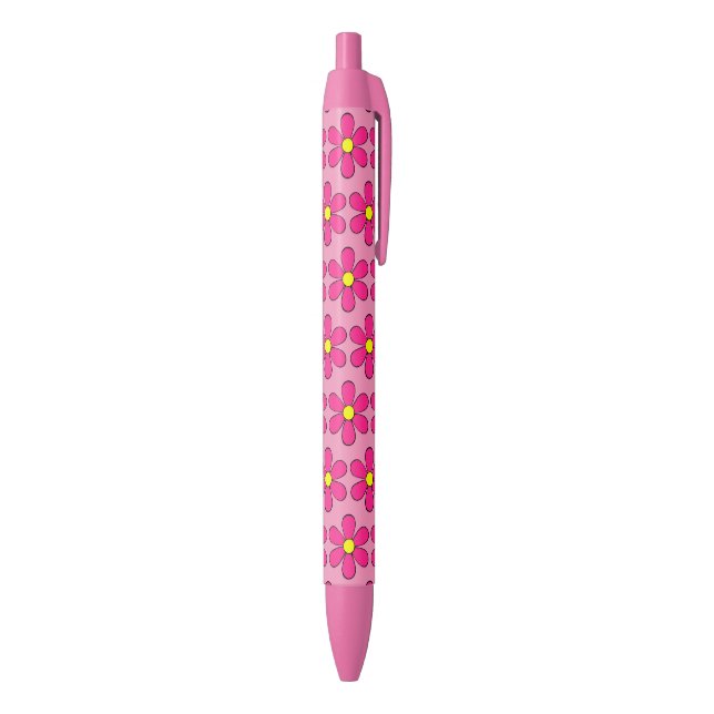 Stylos Cadeau Fleur de Pâquerette Rose Rétro (Bas (Vertical))