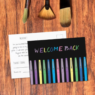 Stylos colorés noir Carte postale Retour à l'école