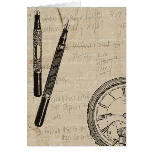 Stylos de fontaine et Watchface avec des notes (Devant)